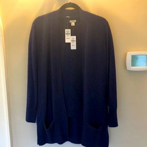 Lapis blue cashmere sweater set.